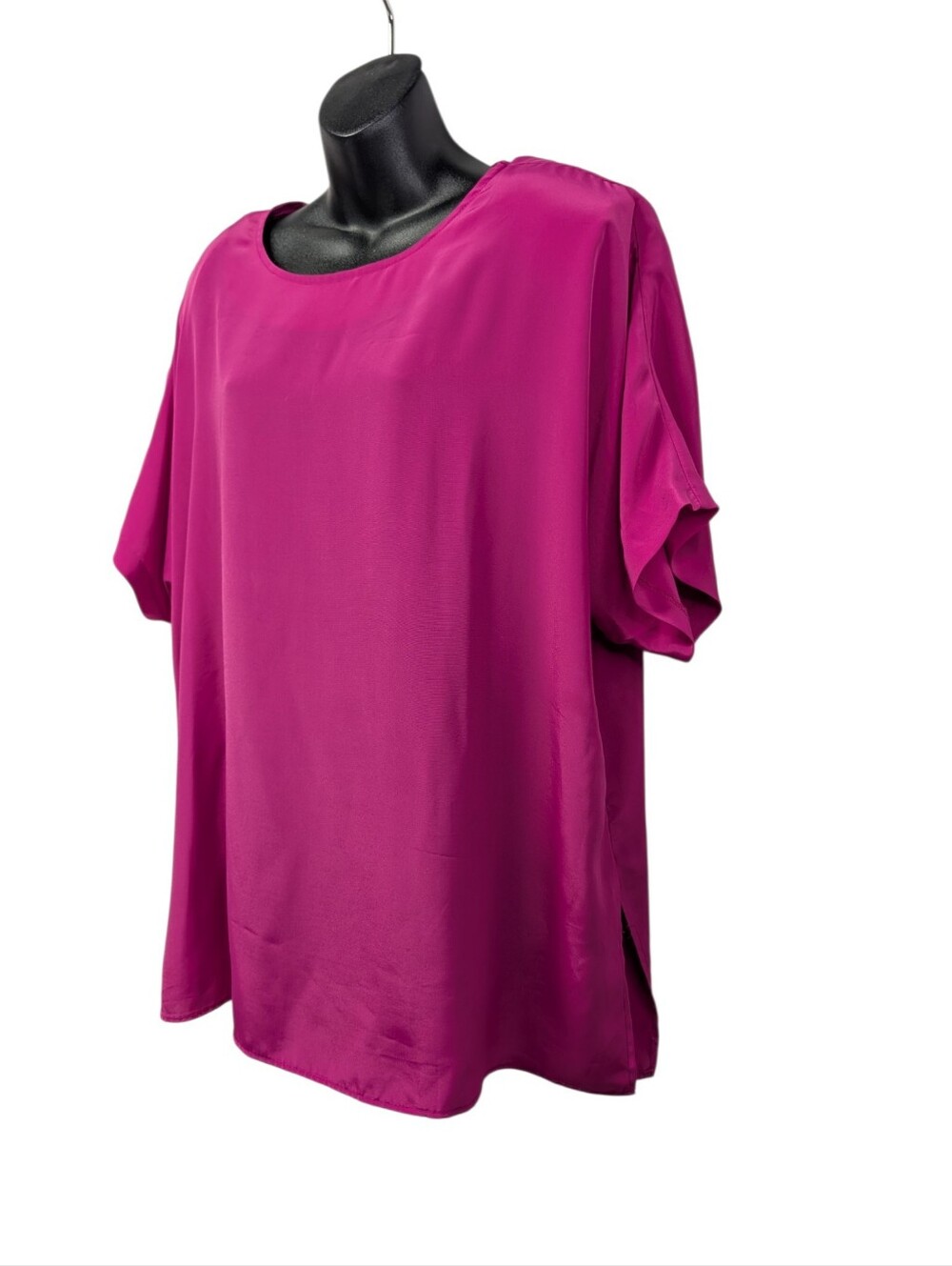 Stokes O. Sport Womens Pink Solid Round Neck Short Sleeve Pullover Blouse 18W - Picture 3 of 6